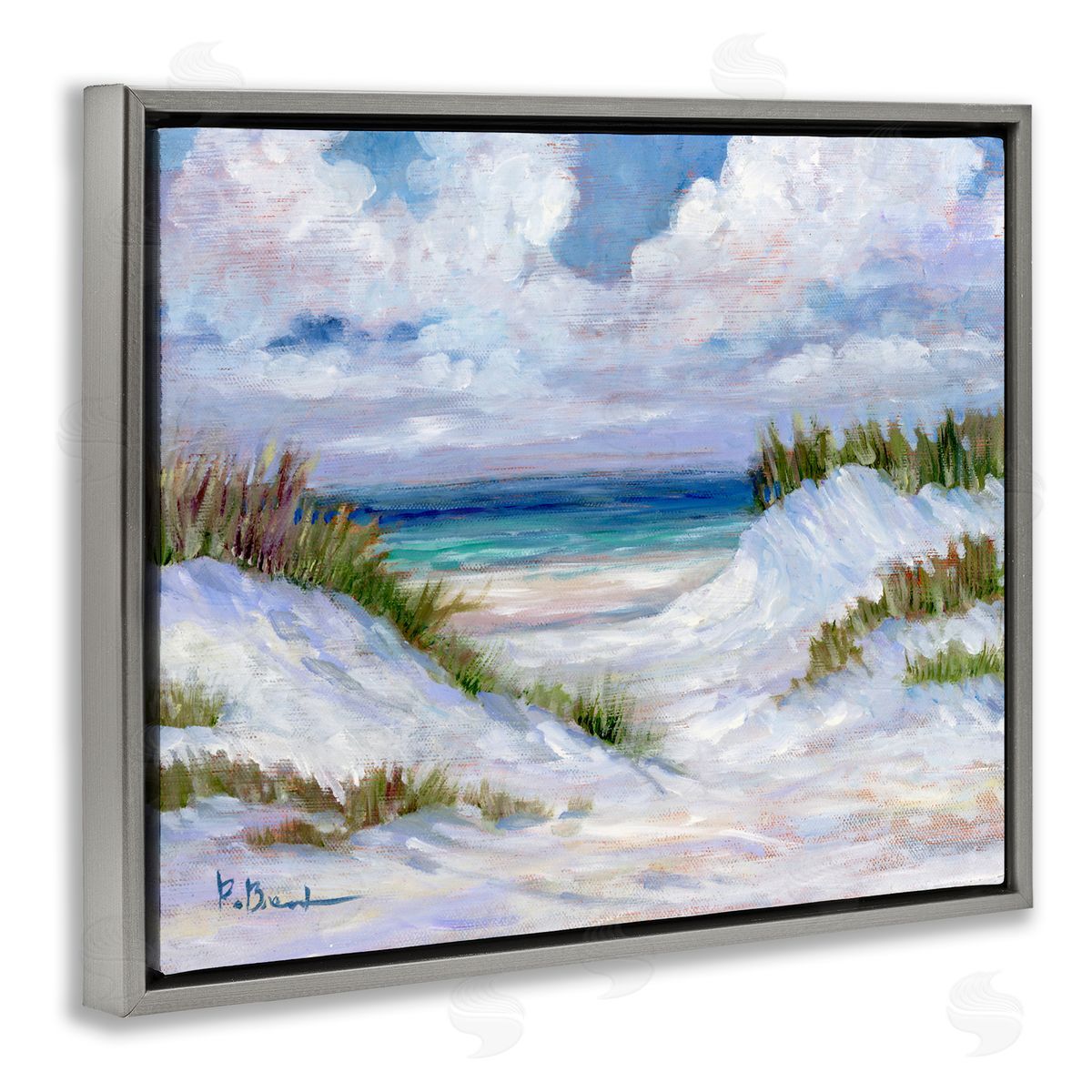 Paul Brent Gulf Dunescape Scene Gray Floating Frame Canvas Art Print