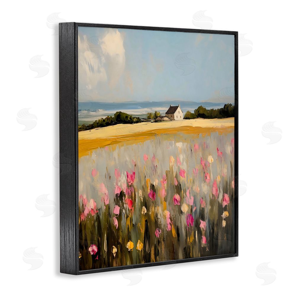 Franklyn Gregory Expressive Coastal Cottage Black Framed Giclee Wall Art Print