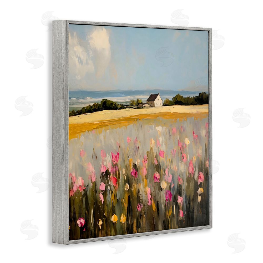 Franklyn Gregory Expressive Coastal Cottage Gray Framed Giclee Wall Art Print