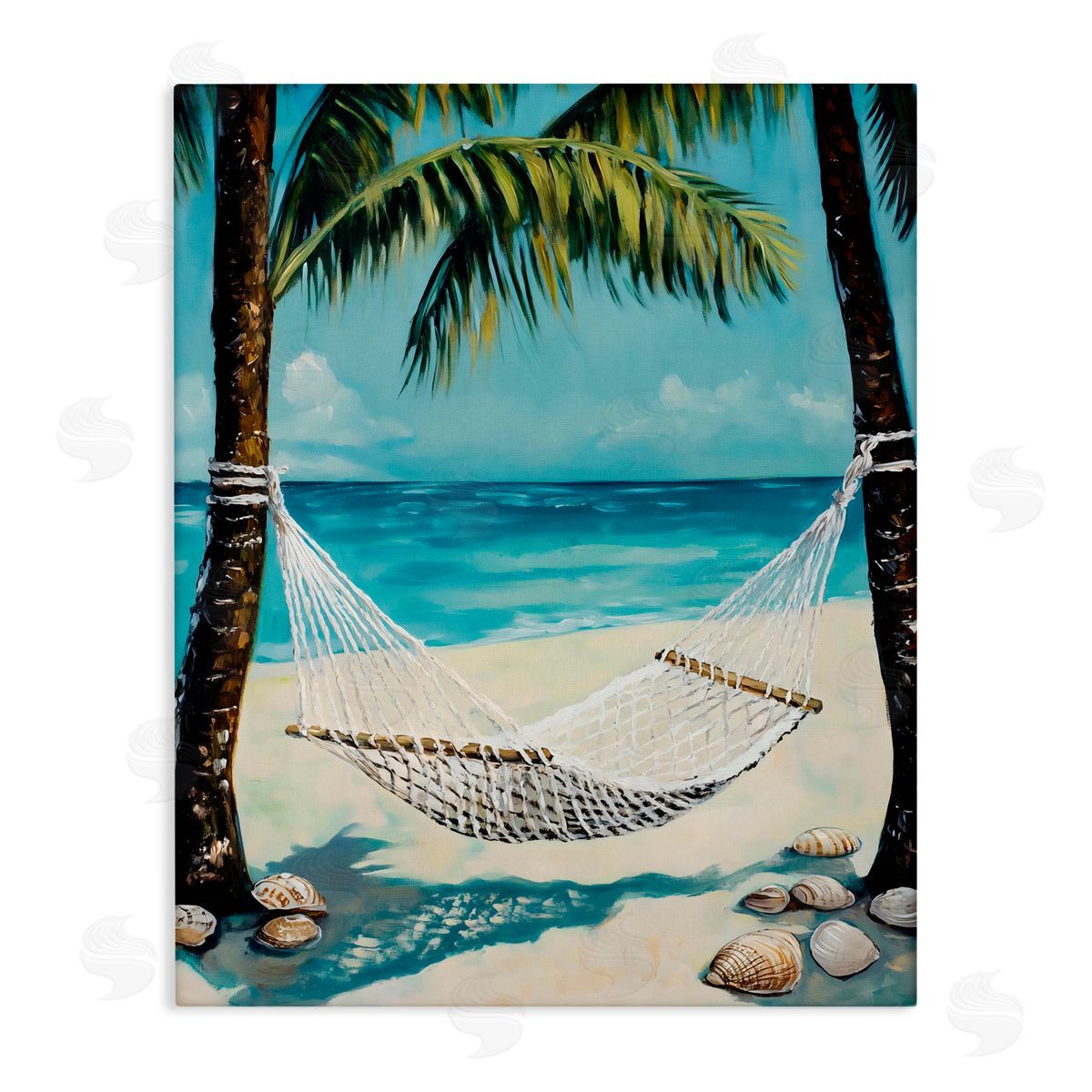 Franklyn Gregory Breezy Coastal Hammock Canvas Wall Art Print
