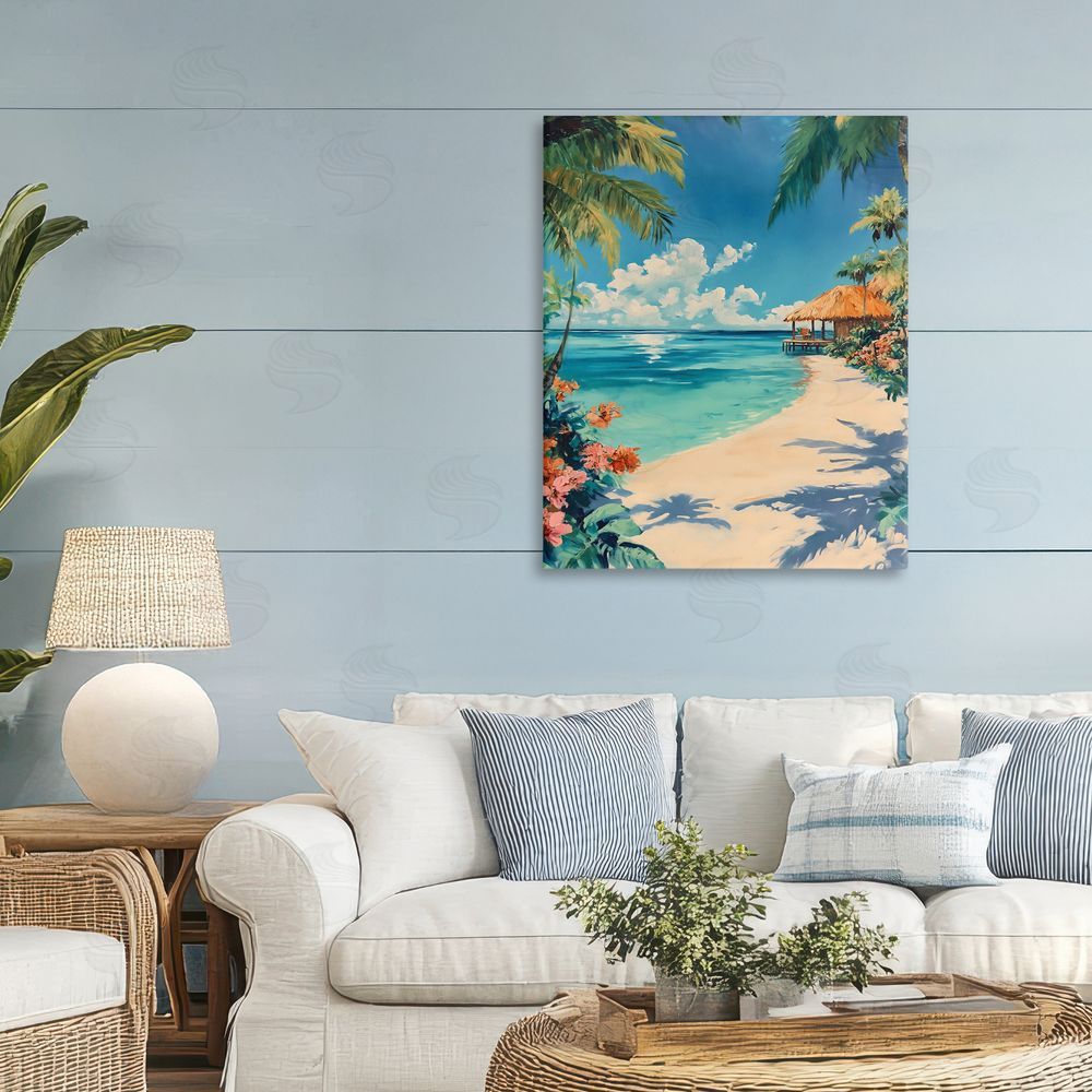 Franklyn Gregory Tropical Oceanside Cabana Canvas Art on Wall