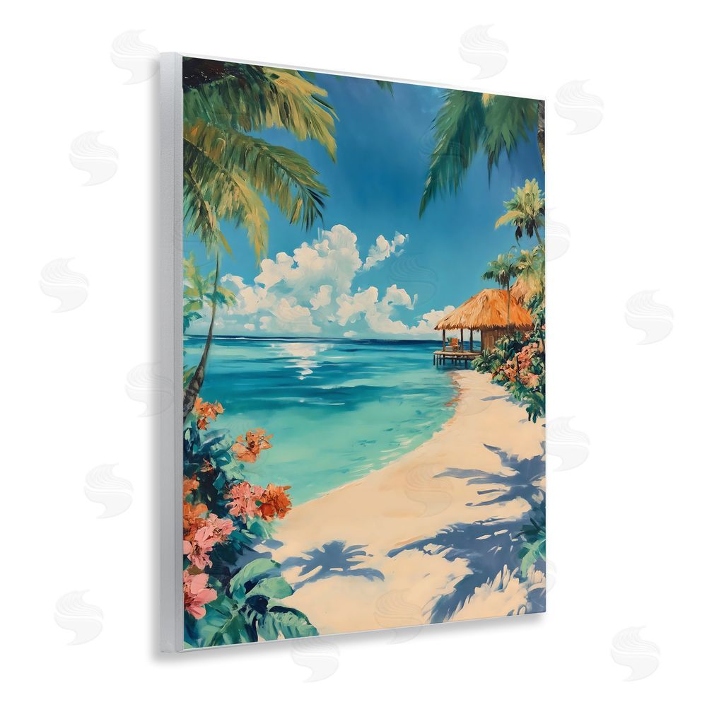 Franklyn Gregory Tropical Oceanside Cabana Wall Plaque Art Print