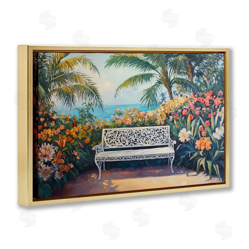 Franklyn Gregory Picture Perfect Tropics Gold Floating Frame Canvas Wall Art Print