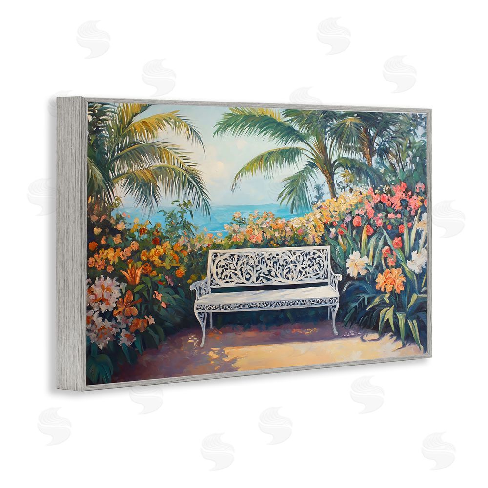 Franklyn Gregory Picture Perfect Tropics Gray Framed Giclee Wall Art Print