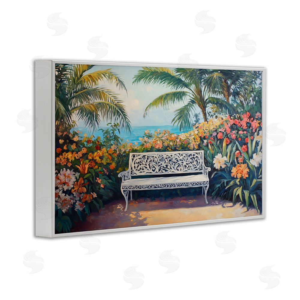 Franklyn Gregory Picture Perfect Tropics White Framed Giclee Wall Art Print