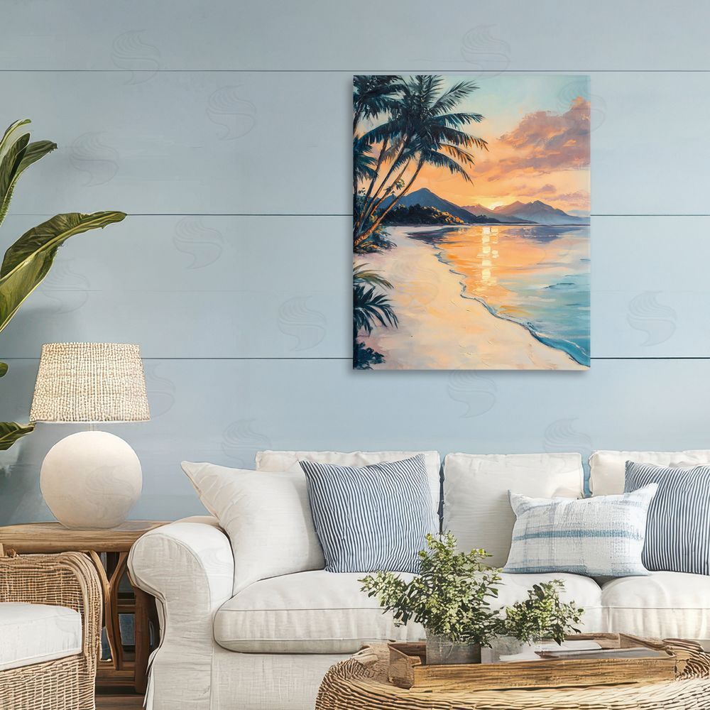 Franklyn Gregory Tropical Mountain Sunset Canvas Art on Wall