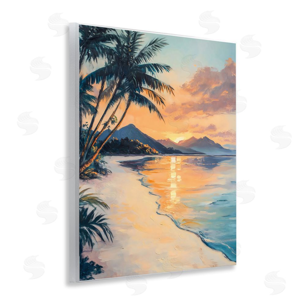 Franklyn Gregory Tropical Mountain Sunset Wall Plaque Art Print