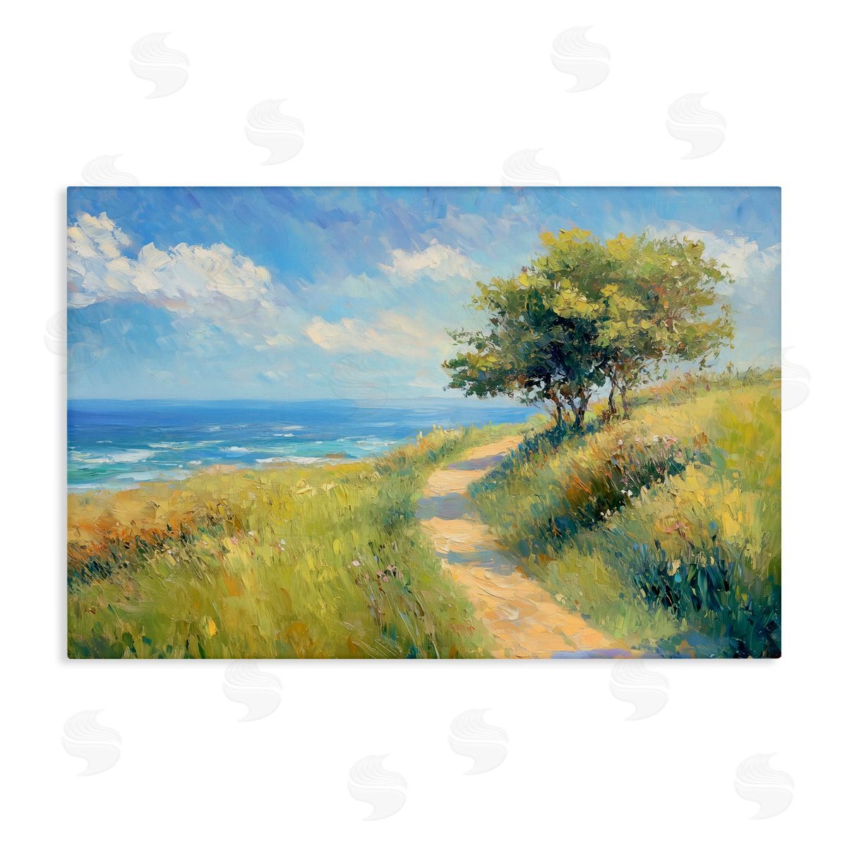 Gina Kelly Ocean Coast Walk Landscape Canvas Wall Art Print
