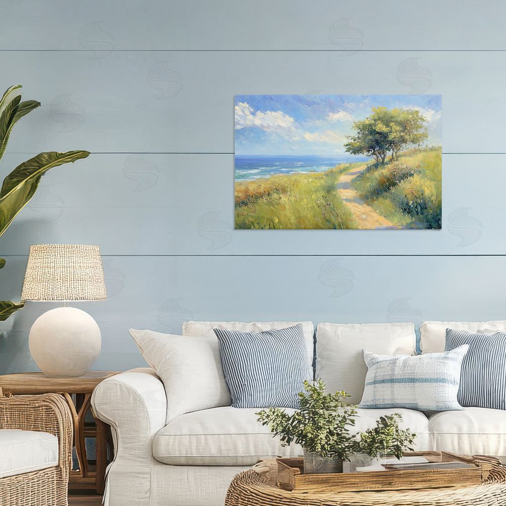 Gina Kelly Ocean Coast Walk Landscape Canvas Art on Wall