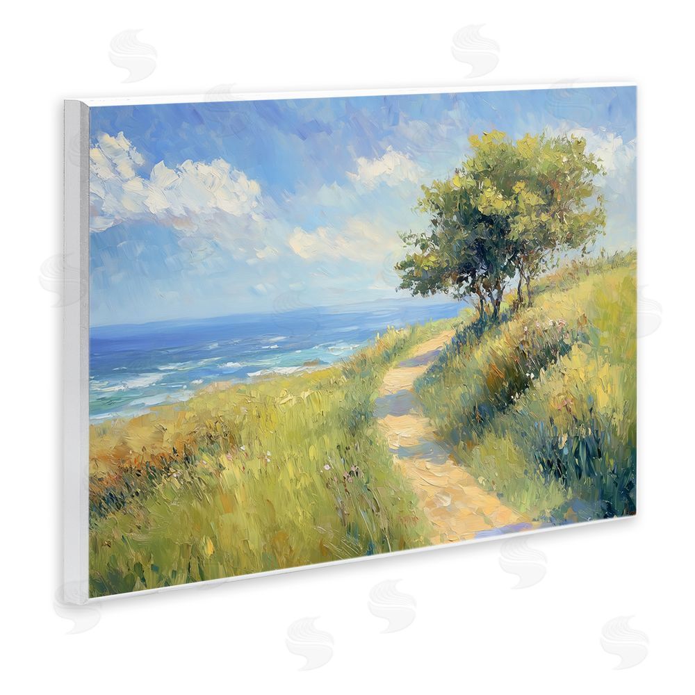 Gina Kelly Ocean Coast Walk Landscape Wall Plaque Art Print