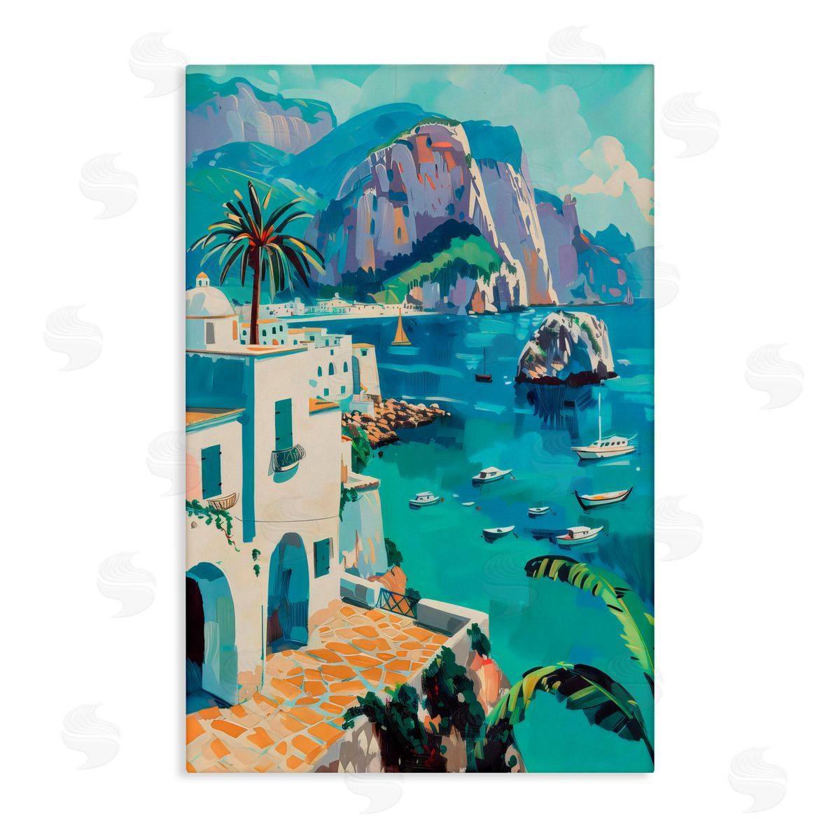 LSR Design Studio In the Bay Nautical Coast Canvas Wall Art Print