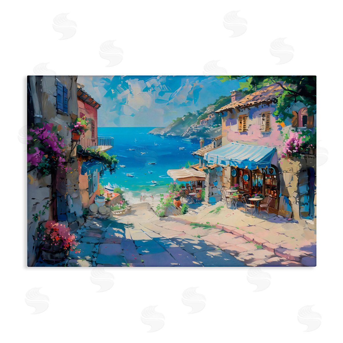 LSR Design Studio Village Path to Beach Canvas Wall Art Print