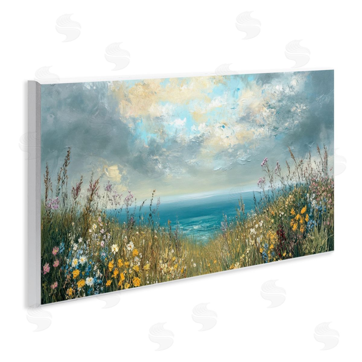 Petal Prints Design Scenic Coastal Flowers Landscape Wall Plaque Art Print