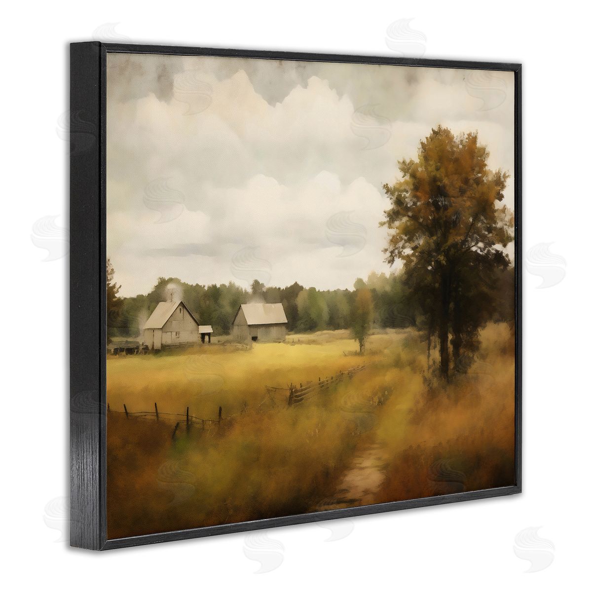 Creative Studio Old Country Rural Blur Black Framed Giclee Art Print