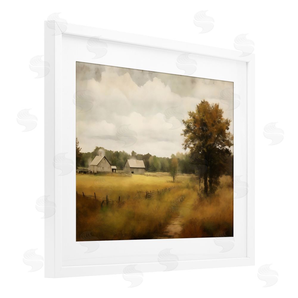 Creative Studio Old Country Rural Blur White Framed Print Under Glass Art