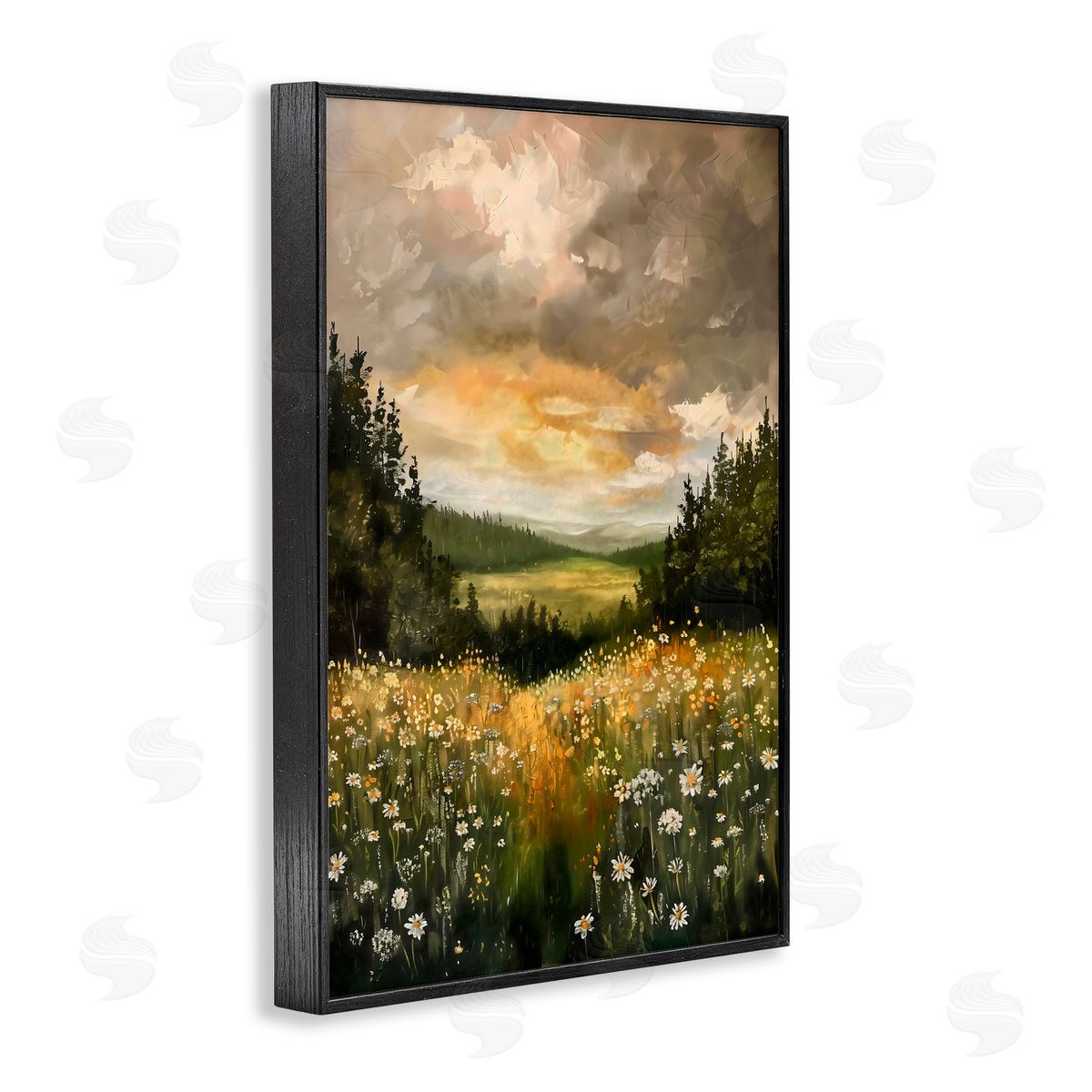 Creative Studio Clouded Daisy Path Black Framed Giclee Art Print