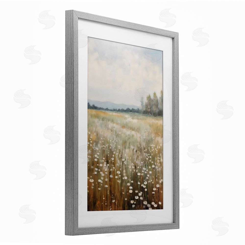 Creative Studio A Field Of Wildflowers Gray Framed Print Under Glass Art