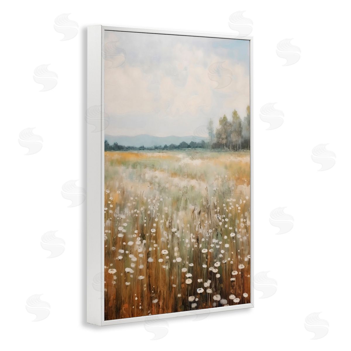 Creative Studio A Field Of Wildflowers White Frame Giclee Art Print
