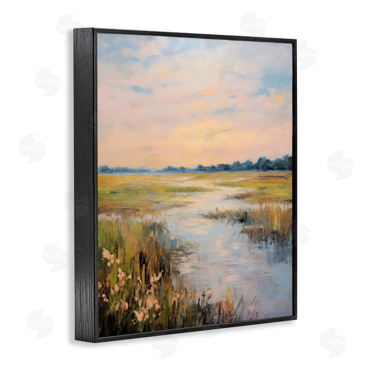 Creative Studio Summer Marsh Stream Black Framed Giclee Art Print