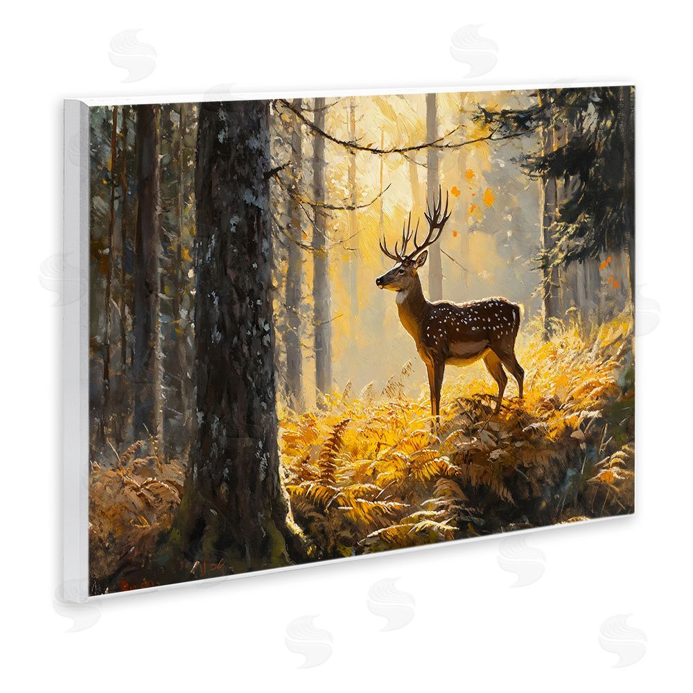 Franklyn Gregory Spotted Stag in Autumn Wilderness Wall Plaque Art Print