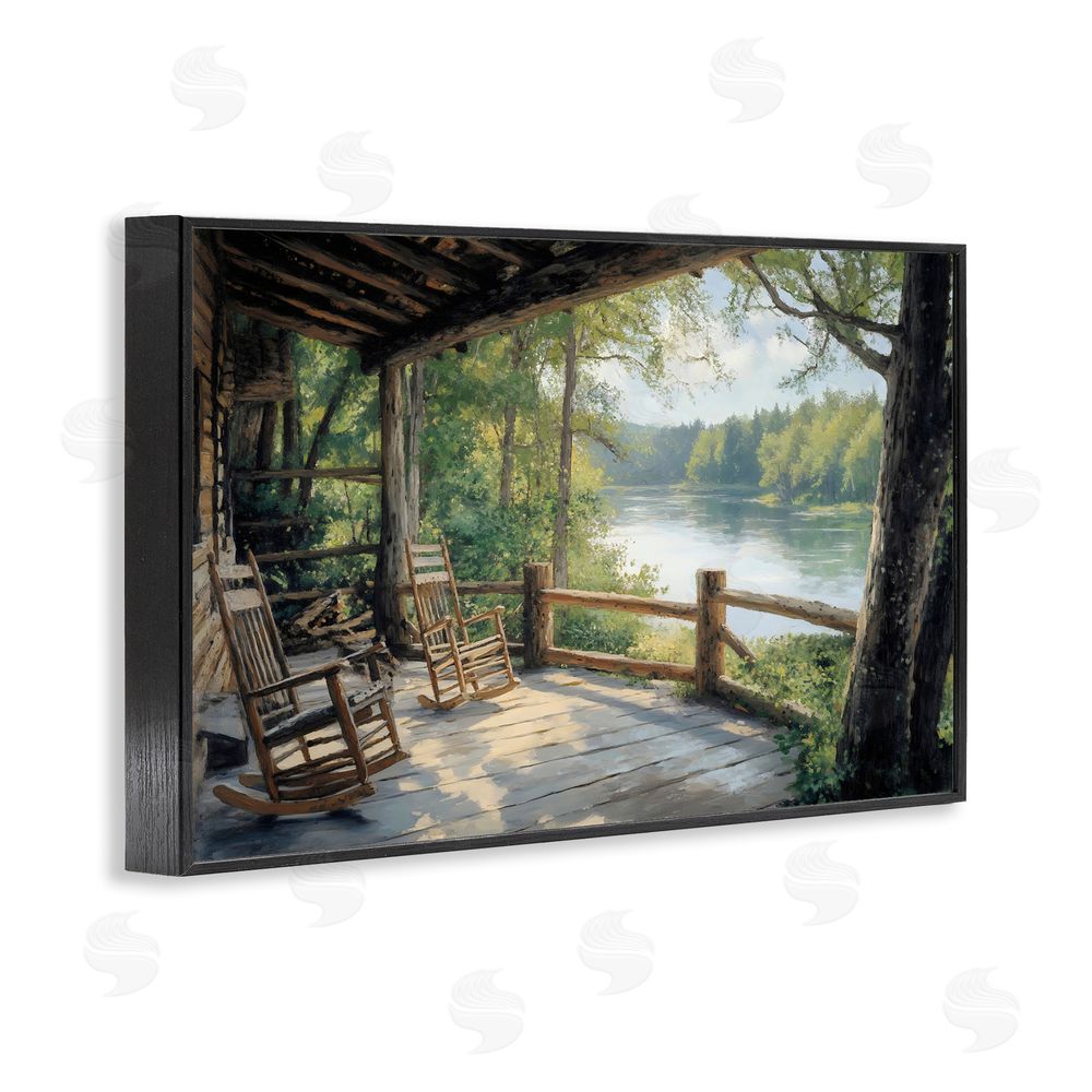 Franklyn Gregory Nature Cabin Views Black Framed Giclee Wall Art Print