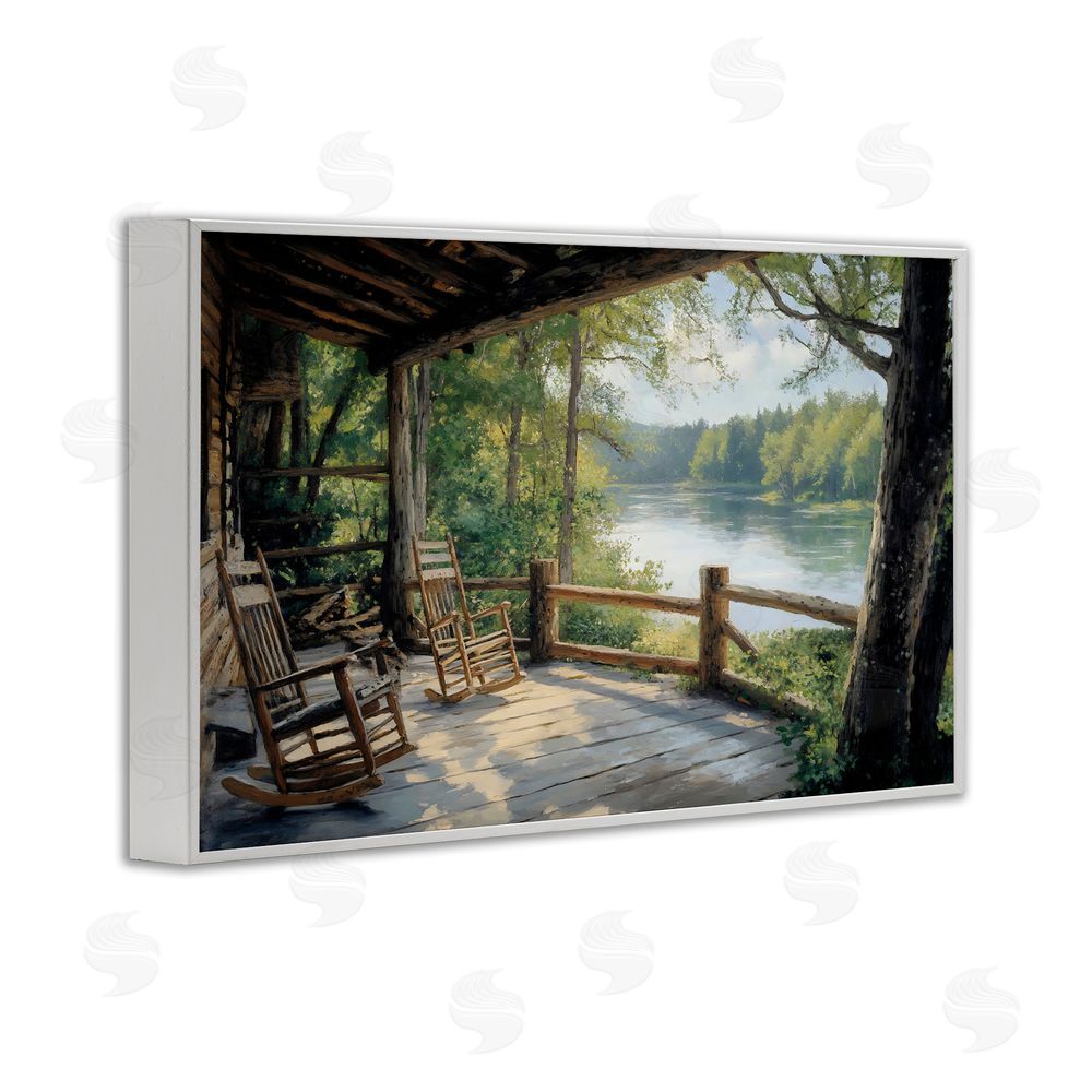 Franklyn Gregory Nature Cabin Views White Framed Giclee Wall Art Print