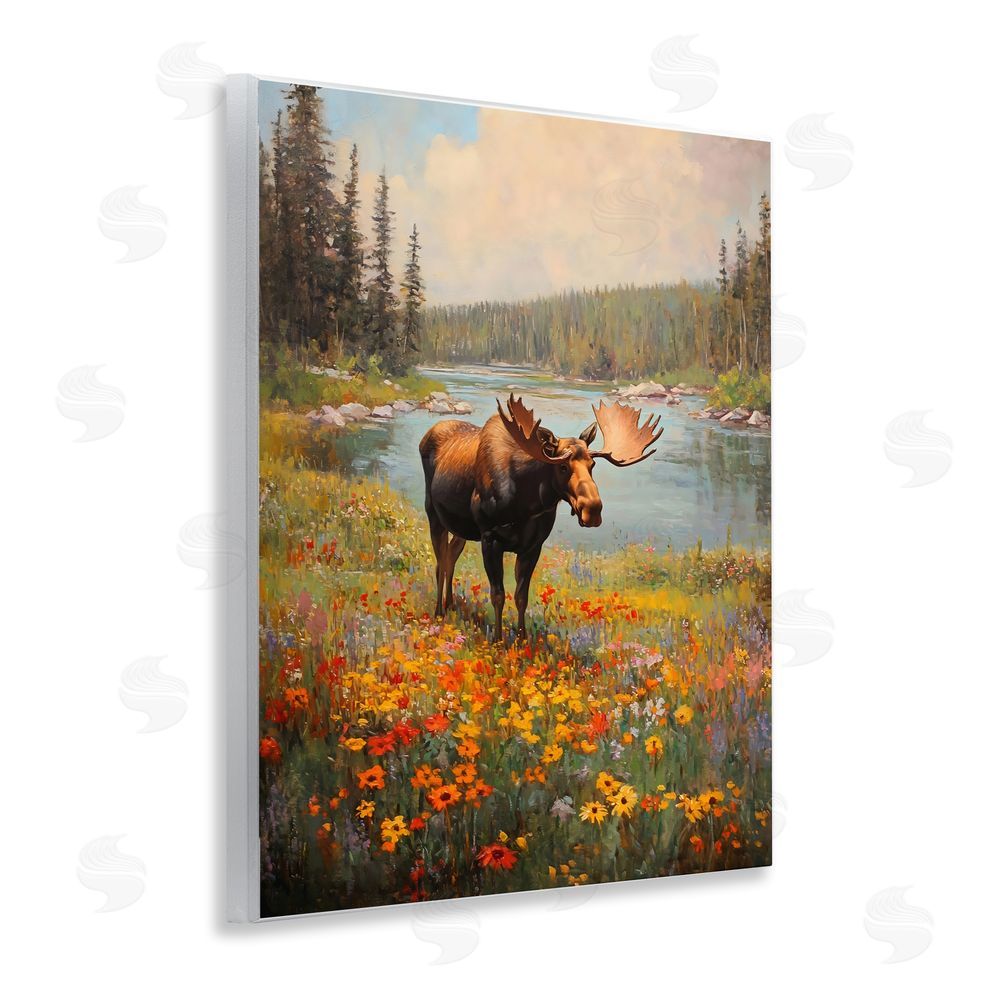 Franklyn Gregory Moose Grazing In The Flowers Wall Plaque Art Print