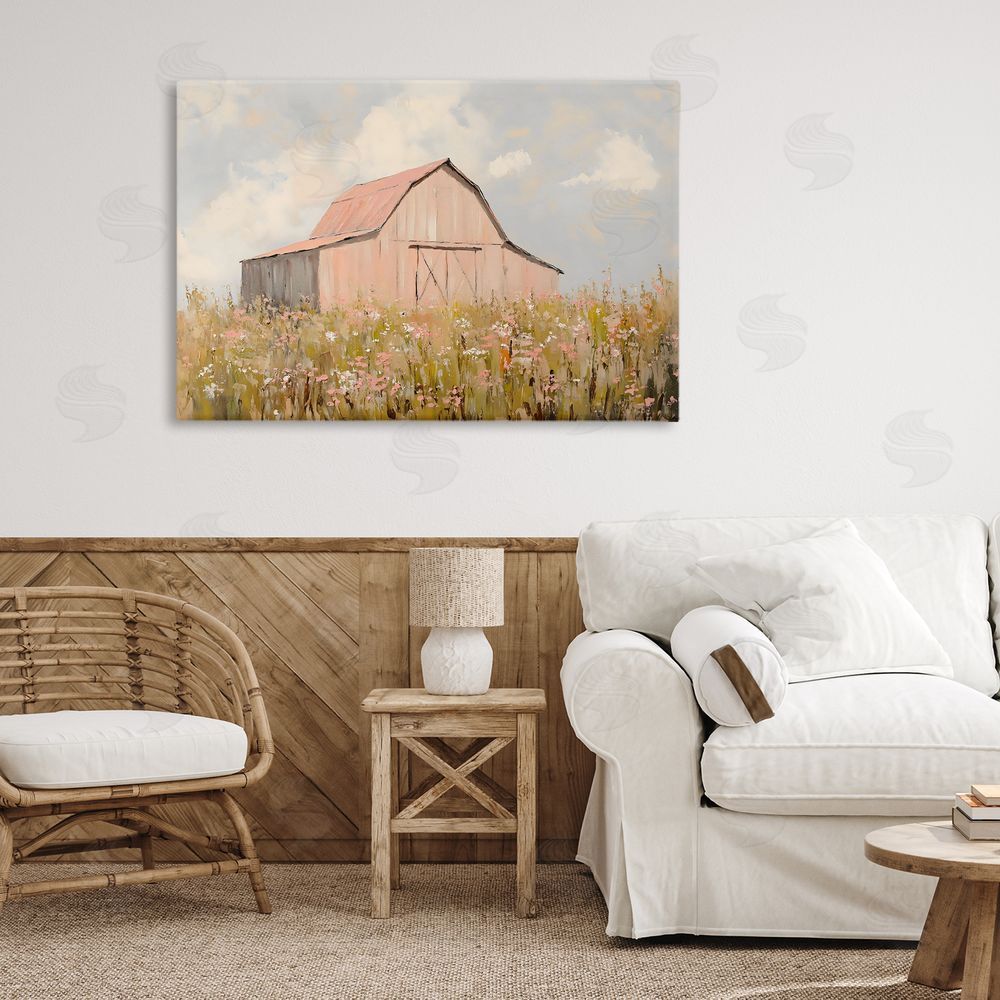 Franklyn Gregory Blush Pink Barn Canvas Art on Wall