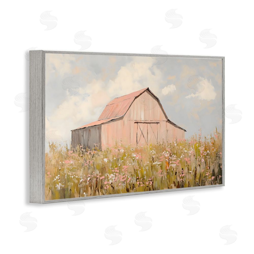 Franklyn Gregory Blush Pink Barn Gray Framed Giclee Wall Art Print