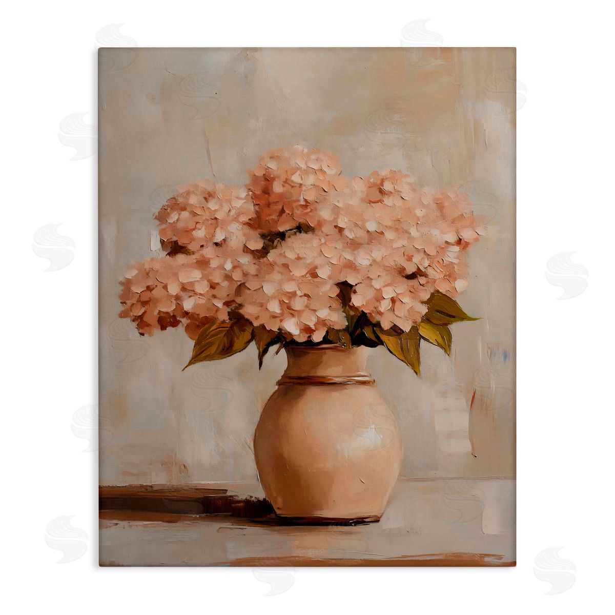 Franklyn Gregory Classic Blush Pink Hydrangeas Canvas Wall Art Print