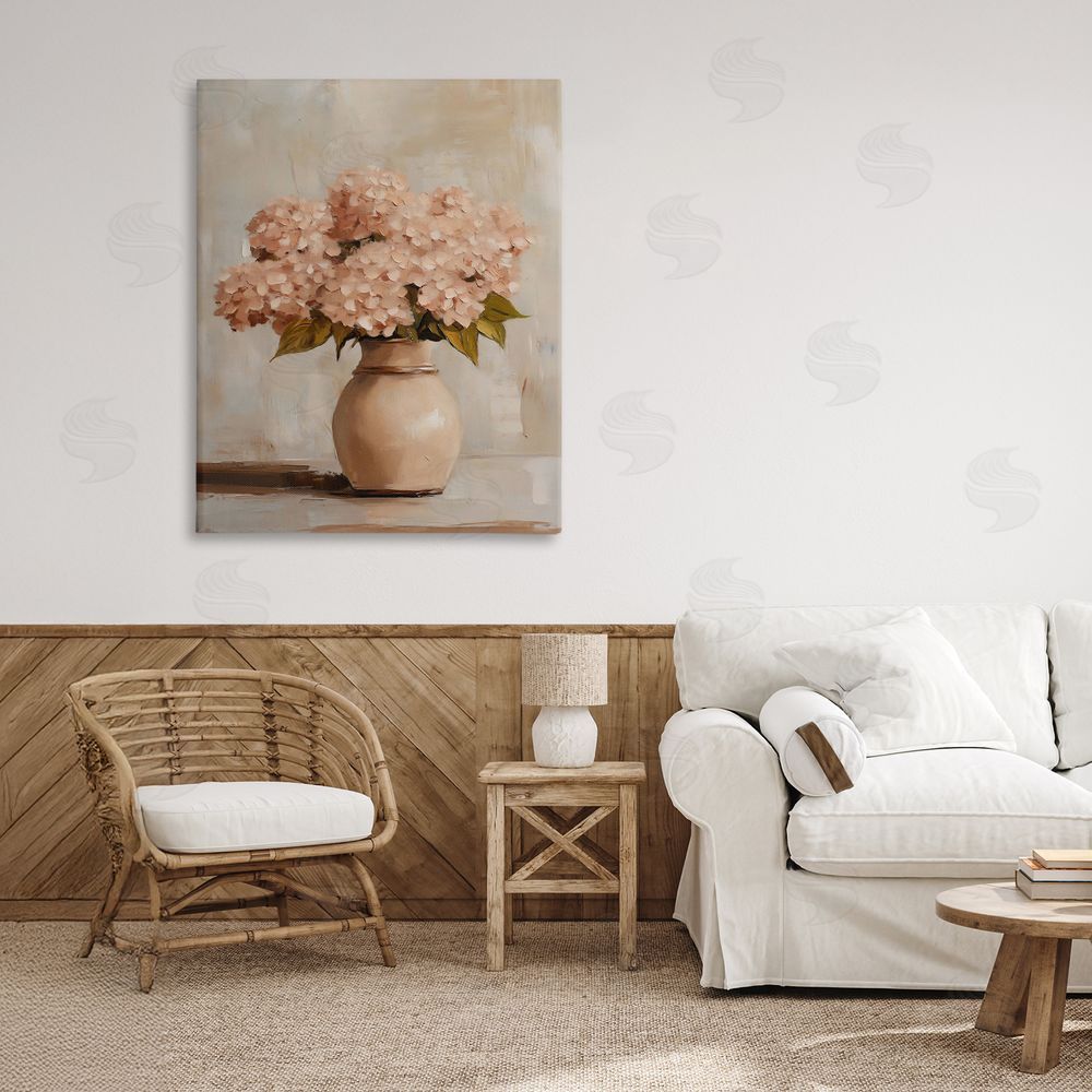 Franklyn Gregory Classic Blush Pink Hydrangeas Canvas Art on Wall