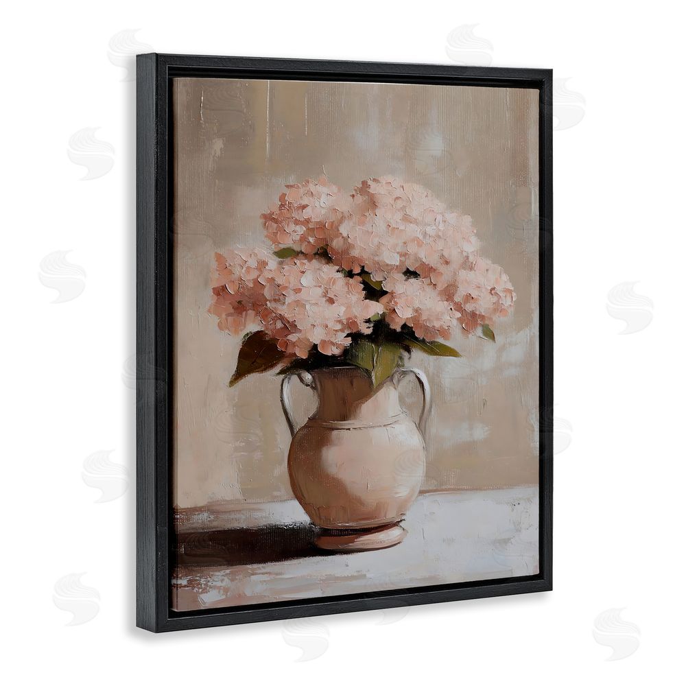 Franklyn Gregory Double Handle Flower Vase Black Floating Frame Canvas Wall Art Print