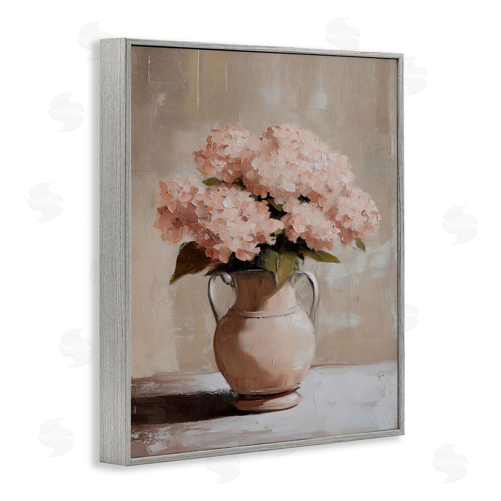 Franklyn Gregory Double Handle Flower Vase Gray Framed Giclee Wall Art Print