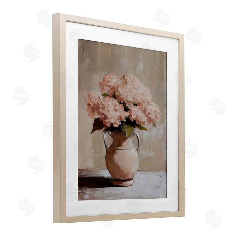 Franklyn Gregory Double Handle Flower Vase Birch Framed Print Under Glass with White Mat Wall Art