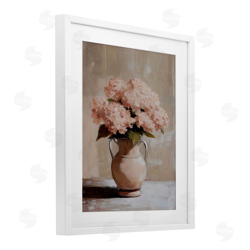 Franklyn Gregory Double Handle Flower Vase White Framed Print Under Glass with Mat Wall Art