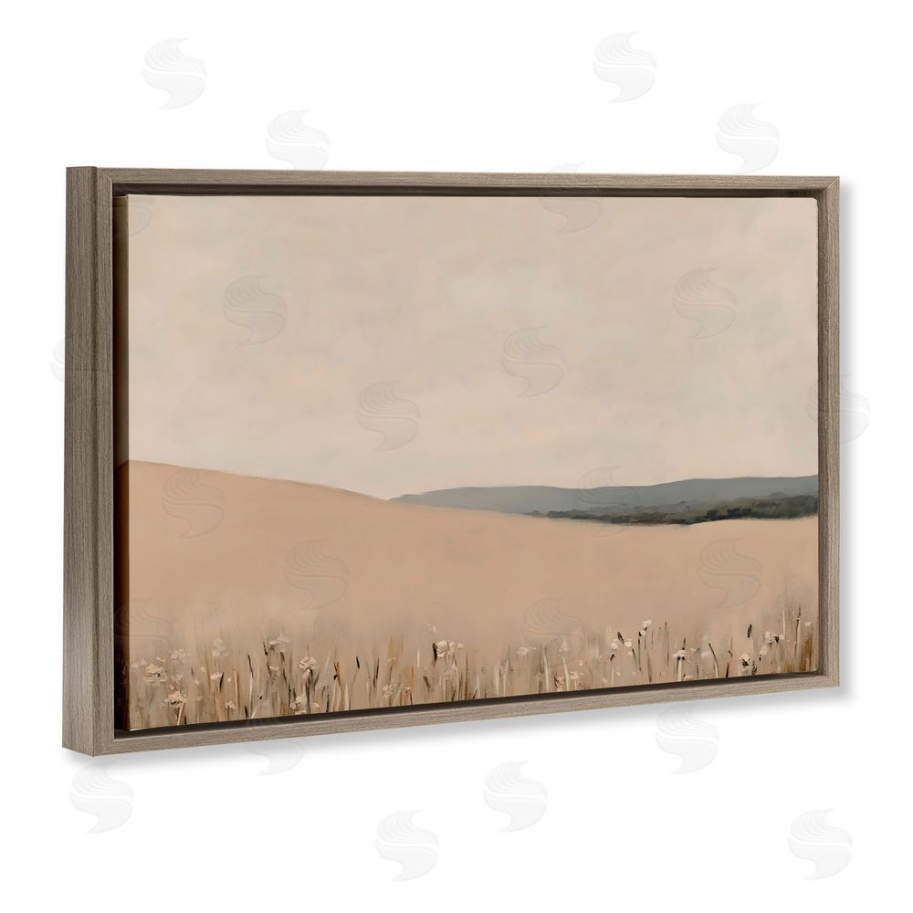 Franklyn Gregory Fields Of Blush Landscape Brown Floating Frame Canvas Wall Art Print