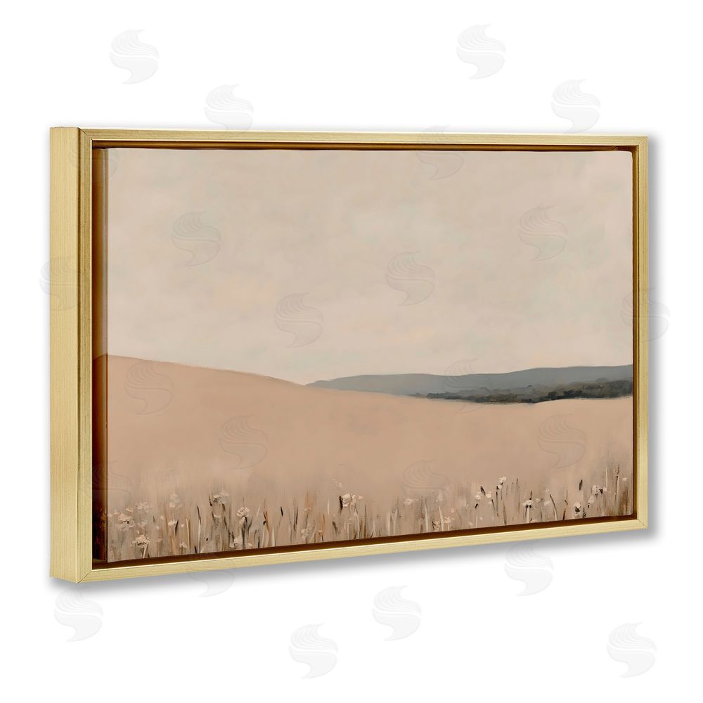 Franklyn Gregory Fields Of Blush Landscape Gold Floating Frame Canvas Wall Art Print