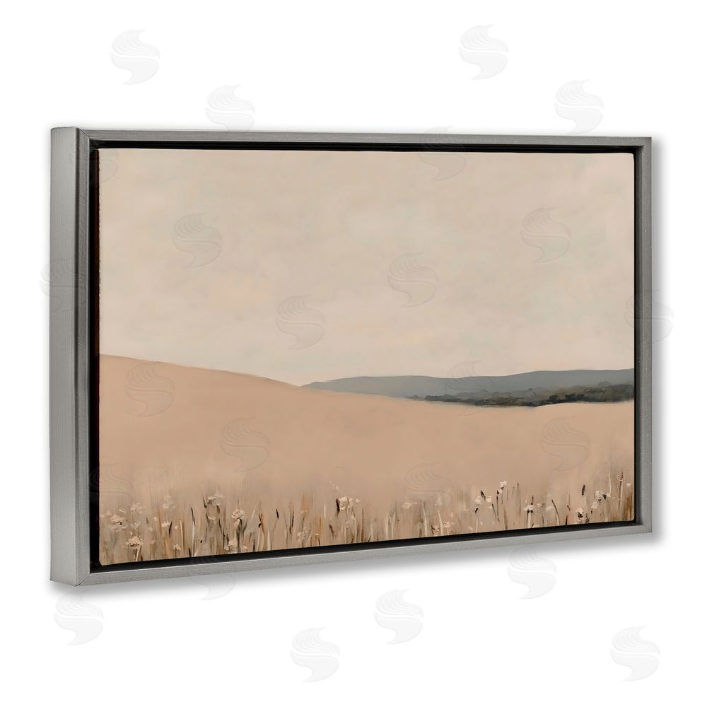 Franklyn Gregory Fields Of Blush Landscape Gray Floating Frame Canvas Wall Art Print