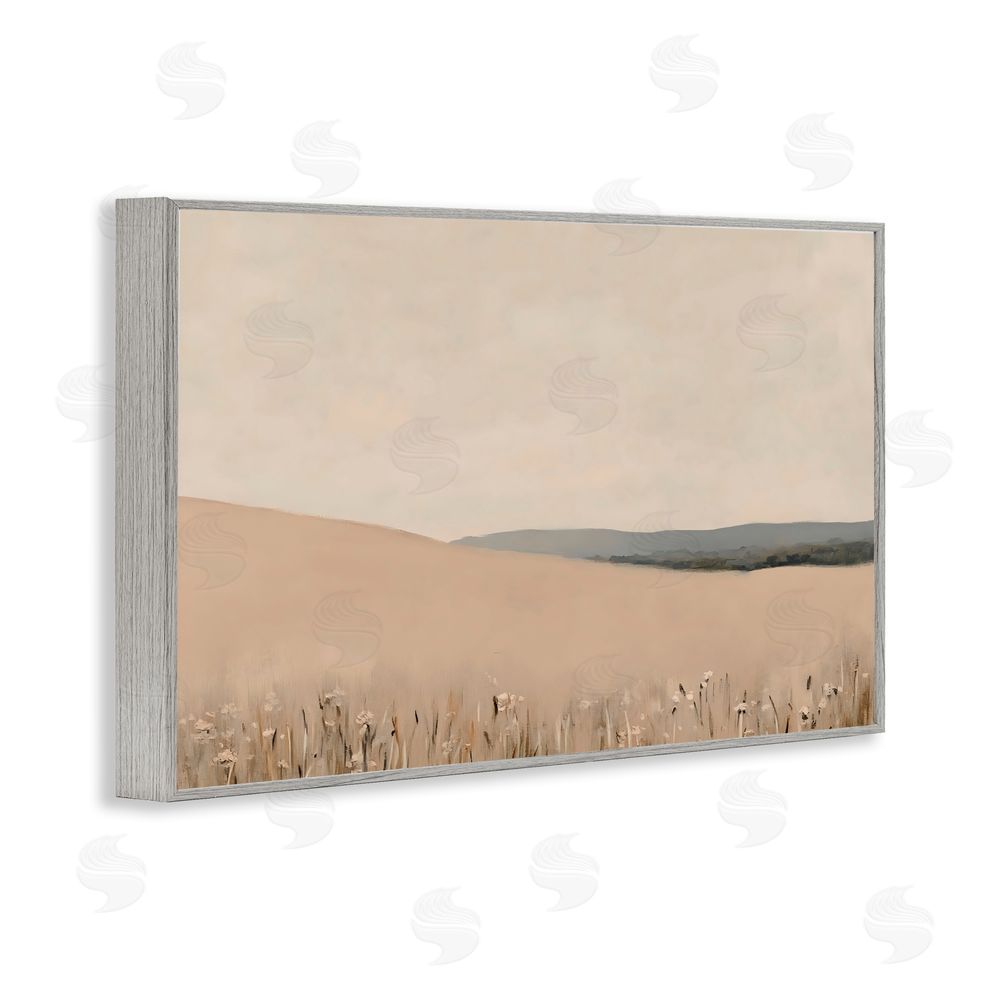 Franklyn Gregory Fields Of Blush Landscape Gray Framed Giclee Wall Art Print