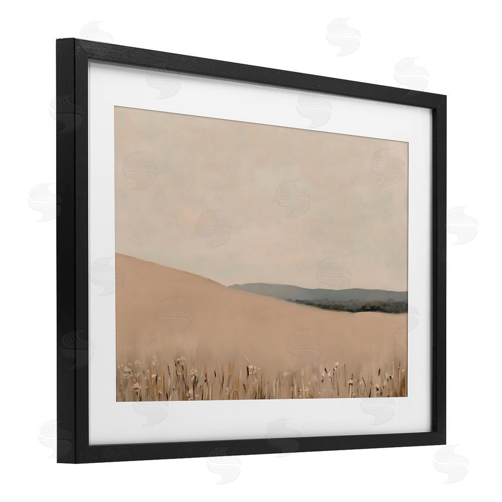 Franklyn Gregory Fields Of Blush Landscape Black Framed Print Under Glass with White Mat Wall Art