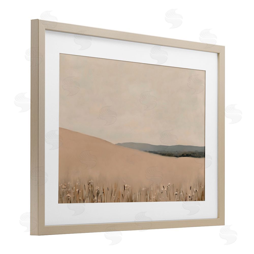 Franklyn Gregory Fields Of Blush Landscape Birch Framed Print Under Glass with White Mat Wall Art