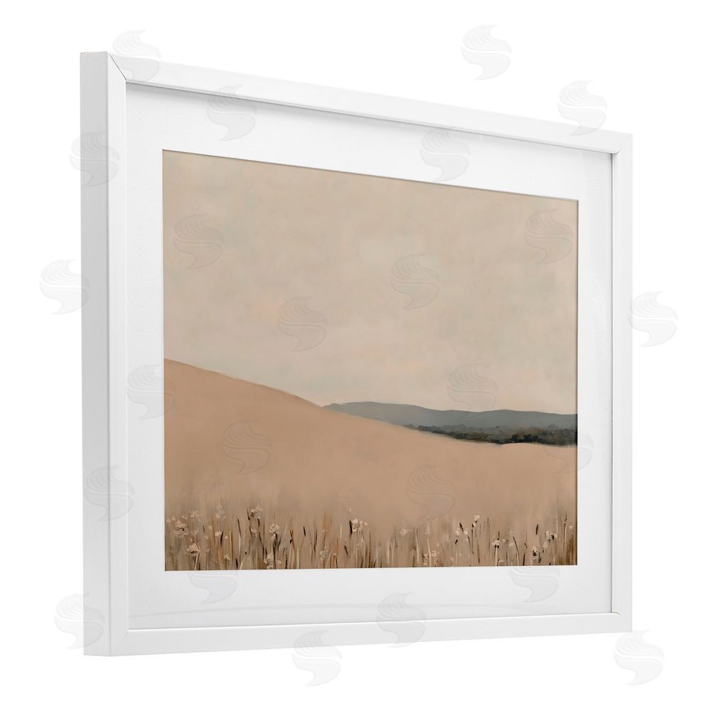 Franklyn Gregory Fields Of Blush Landscape White Framed Print Under Glass with Mat Wall Art