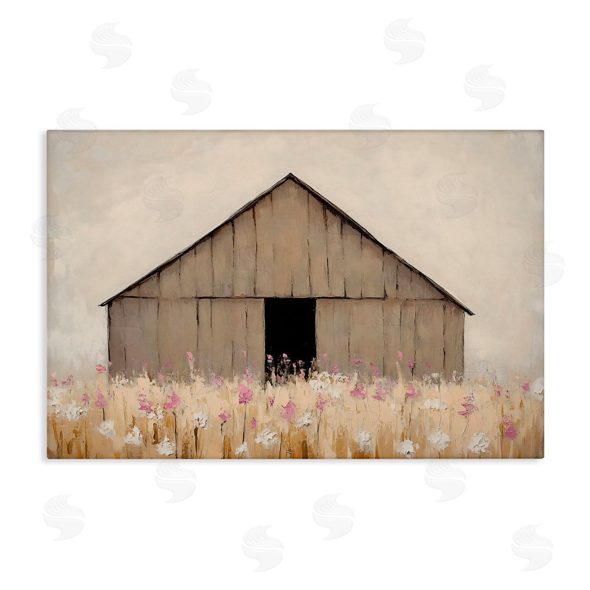 Franklyn Gregory Muted Barn in Meadow Canvas Wall Art Print