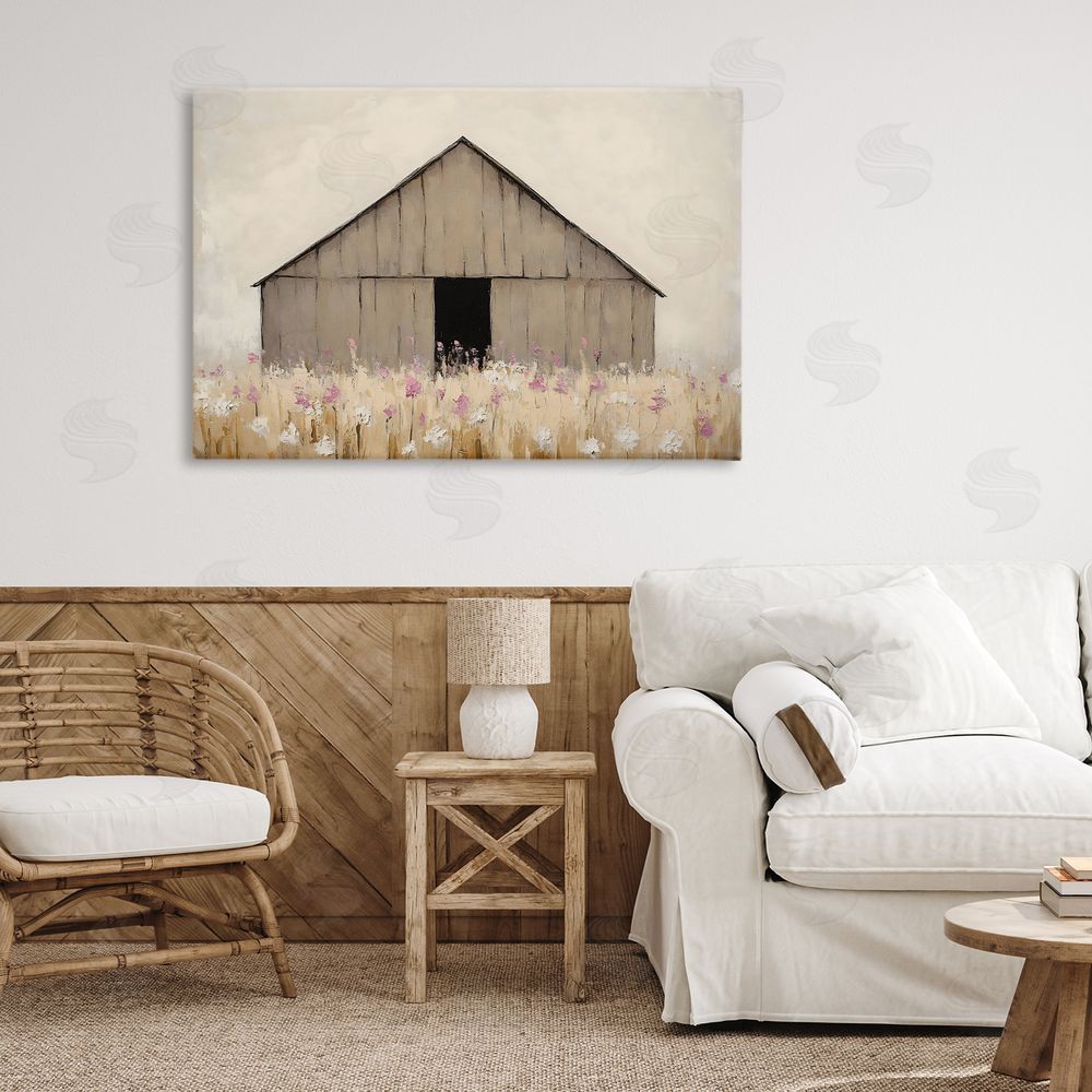 Franklyn Gregory Muted Barn in Meadow Canvas Art on Wall
