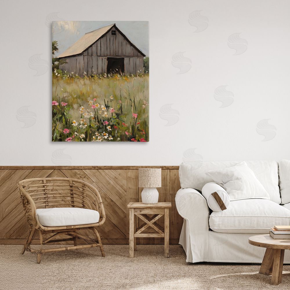 Franklyn Gregory Old Floral Barn View Canvas Art on Wall