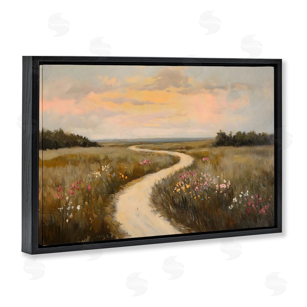 Franklyn Gregory Path To Sunset View Black Floating Frame Canvas Wall Art Print