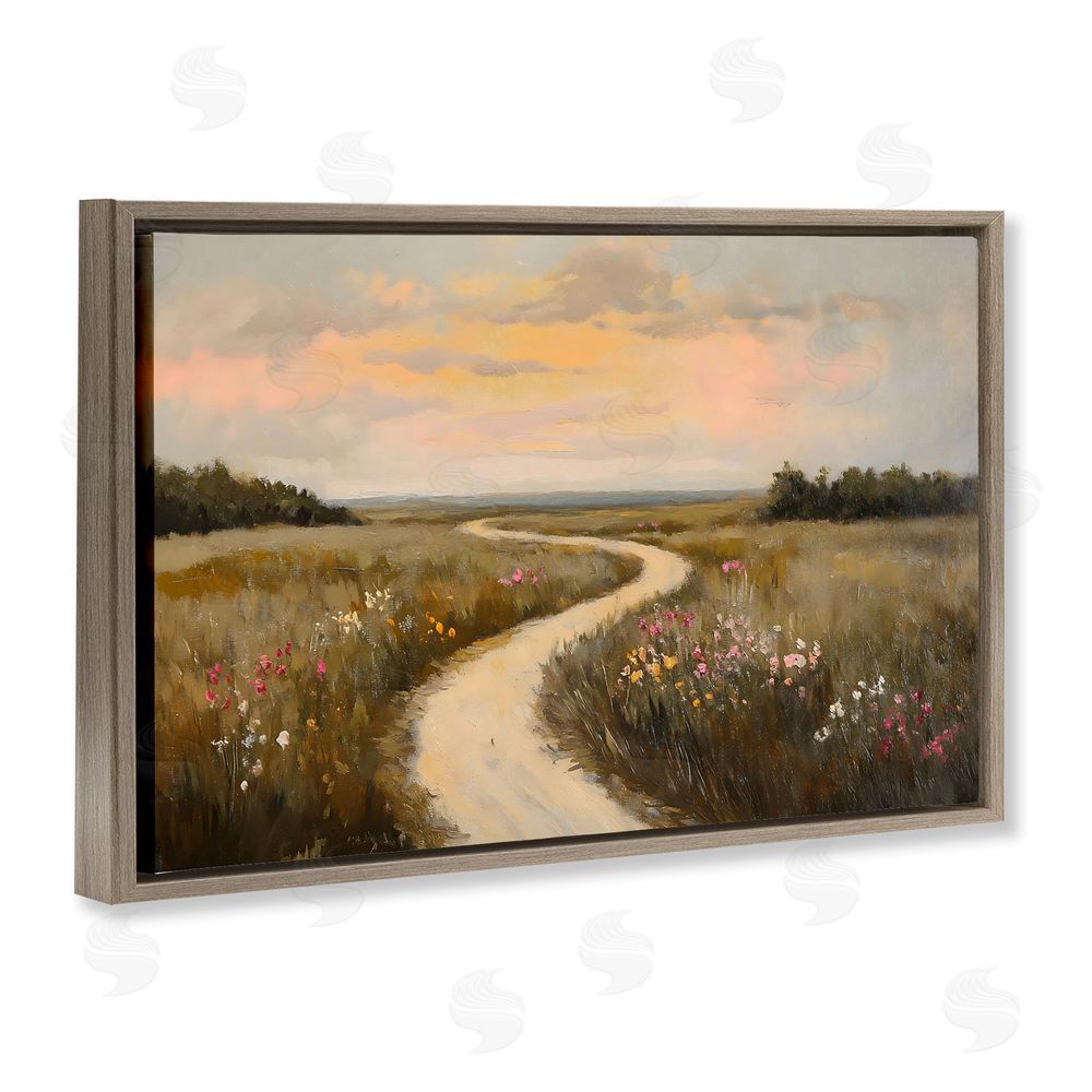Franklyn Gregory Path To Sunset View Brown Floating Frame Canvas Wall Art Print