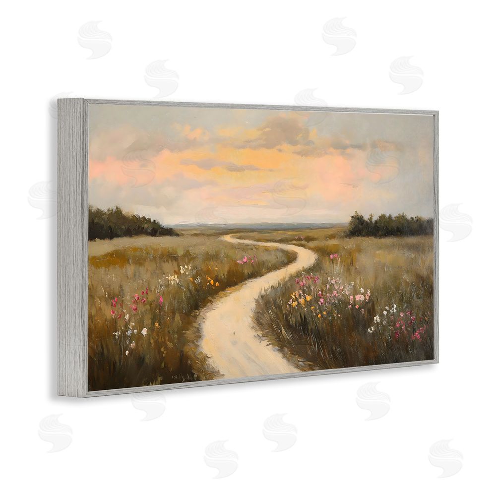 Franklyn Gregory Path To Sunset View Gray Framed Giclee Wall Art Print