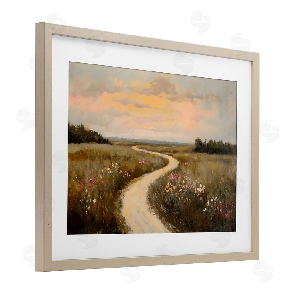 Franklyn Gregory Path To Sunset View Birch Framed Print Under Glass with White Mat Wall Art