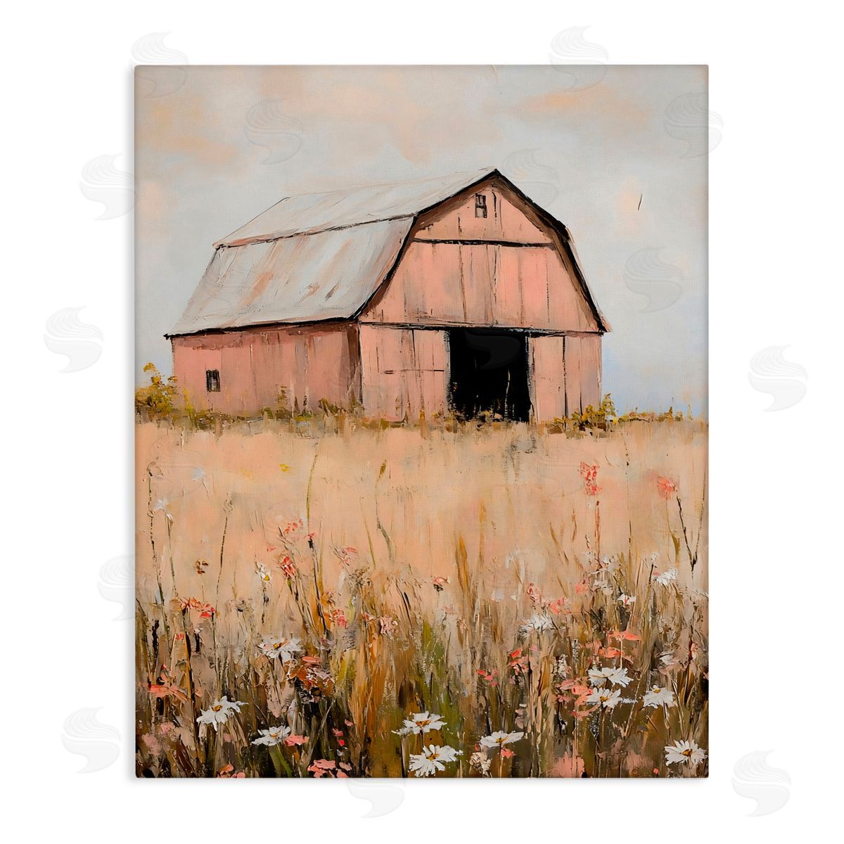 Franklyn Gregory Peachy Barn Landscape Canvas Wall Art Print